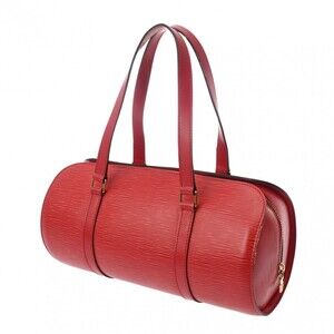 Louis Vuitton Leather Handbag Red Epi Castilian
